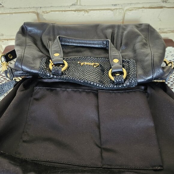 Euc Coach Ashley Python Black Leather Shoulder Bag Purse - Picture 14 of 17